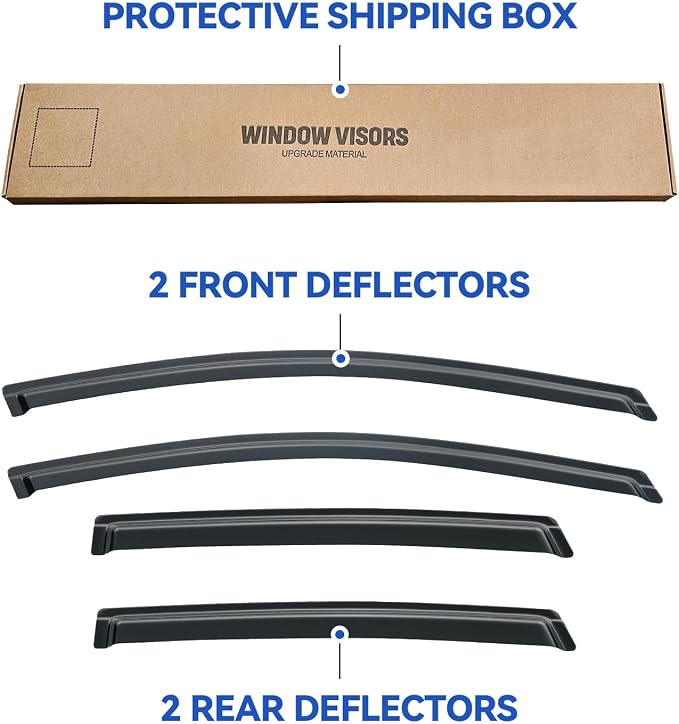 Window Visors Rain Guards for 2012 2013 2014 2015 2016 Honda CRV, Out-Channel Window Vent Wind Deflectors Visors Shades for 12 13 14 15 16 CR-V SUV