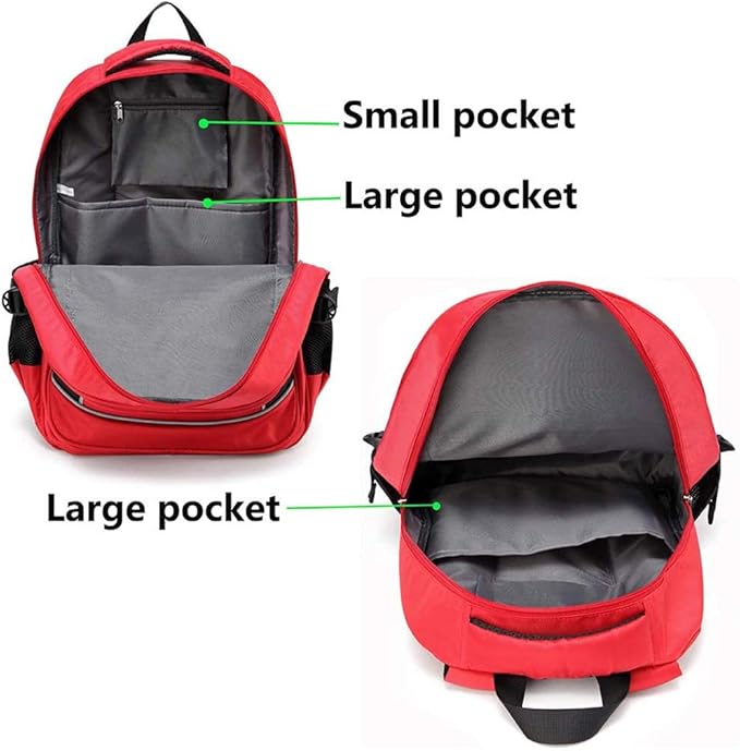 First Aid Bag Empty Red Emergency Medical Bag First Responder Trauma Backpacks Multi-Pocket Traveling Field Trips Camping Essentials (Red, 1 Piece)