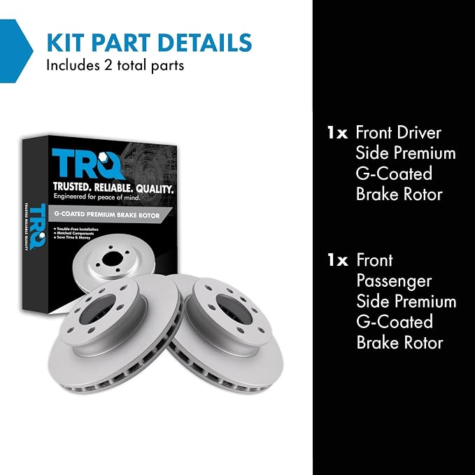 TRQ Front Brake Rotor Set Compatible with 2007-2018 Sprinter 2500 Sprinter 3500