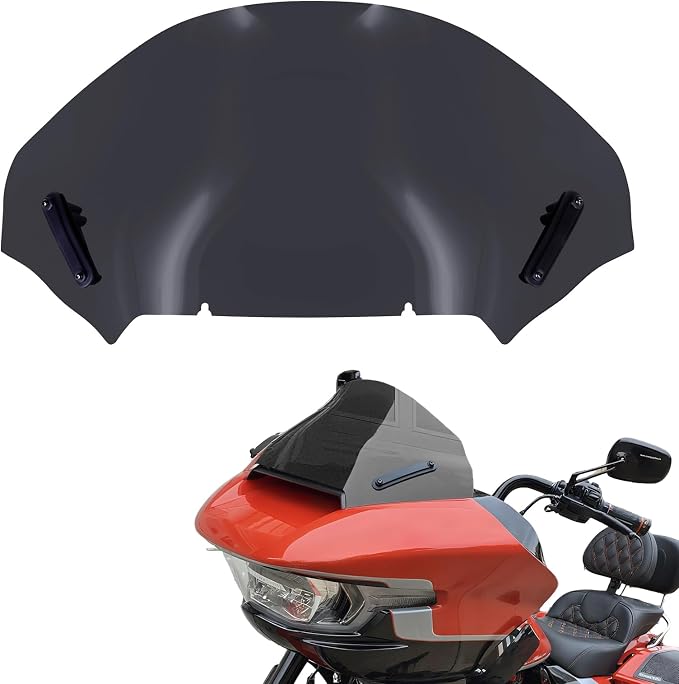 Motorcycle Windshield Windscreen Wind Splitter Fit for Harley Road Glide FLTRXSE 2023-later FLTRX FLTRXSTSE 2024-later for Dual Headlights (Black)