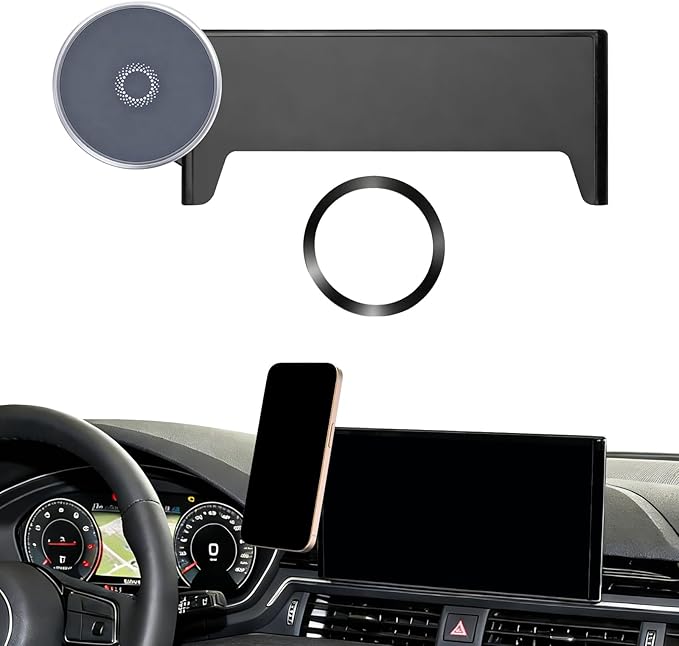 Magnetic Phone Mount for Audi Q5 2021-2025 A4 S4 A5 S5 RS5 2020-2025 Accessories 10.1-inch Screen, 360° Rotation for Magsafe Wireless Charger Phone Mount with Storage for iPhone Samsung