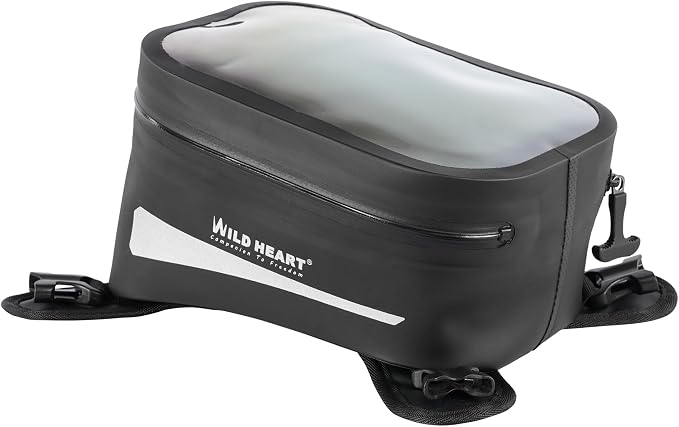 WILD HEART Motorcycle Tank Bag is Compatible with Most Motorcycle Outdoor Riding Accessories (Clear Black)