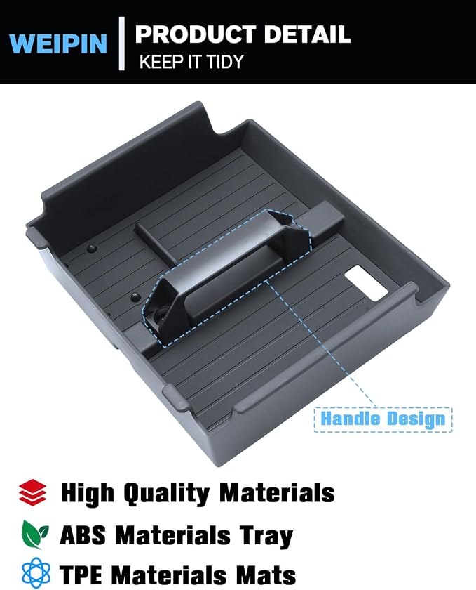 for 2Pcs Center Console Armrest Organizer Tray ABS Materials& Silicone Cup Holder Insert Compatible with 2025-2026 Toyota 4runner - 6th Gen 4Runner