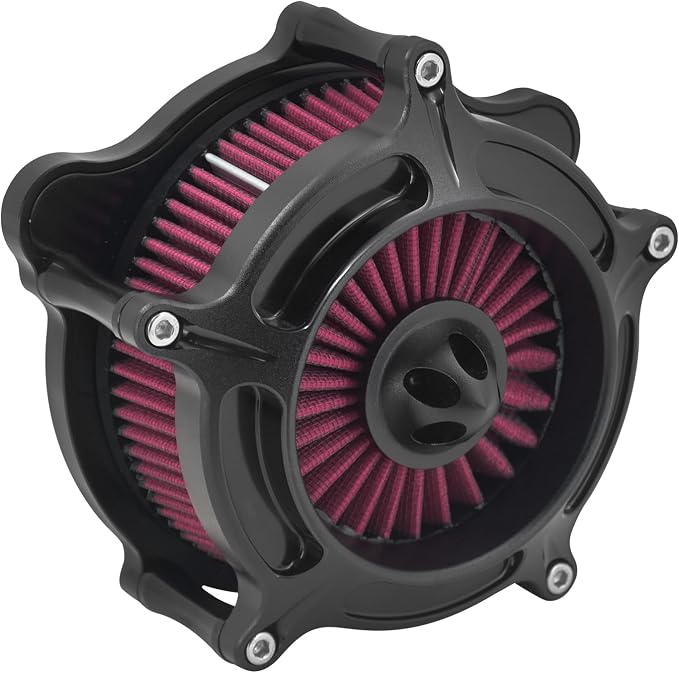 Air Cleaner Filter Aluminum Fit for Harley Touring Road King Street Glide Softail (Black Housing Red Element, D For M8 Touring 17-23 Trike 17-25 Softail 18-24)