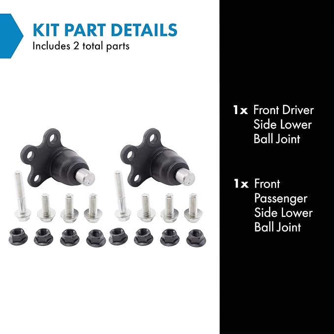 TRQ Front Lower Driver and Passenger Side Ball Joint Set Compatible with 2013-2022 Buick Encore 2012-2018 Chevrolet Sonic 2015-2022 Trax