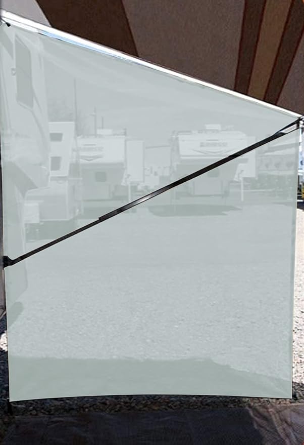 Tentproinc RV Awning Side Sun Shade 9'X7' (Gray) Mesh Screen Sunshade Complete Kits Motorhome Camping Trailer Canopy UV Blocker - 3 Year Warranty