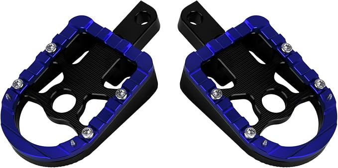 Motorcycle Floorboards Passenger Footboards Wide Foot Pegs Board Pedal Compatible with Touring Electra Road Street Glide Softail Road King Blue Edge