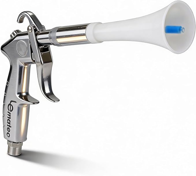 LE LEMATEC Vortex Air Gun, 4000 RPM Compressor Car Detailing Tool | Tornado upholstery & carpet cleaner, interior dust blaster, blower nozzle, low noise, lightweight