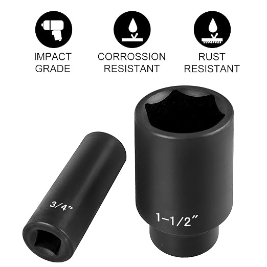 VEVOR 33-Piece 1/2" Drive Impact Socket Set with 19-Piece Deep Socket Set, Cr-V Alloy Steel, Storage Cases