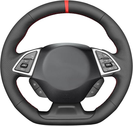 MEWANT for Camaro Steering Wheel Cover 2016-2024 Hand-Stitched for Chevy Camaro Car Steering Wheel Wrap