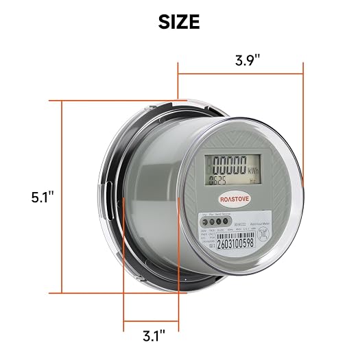 240V Digital Electric Meter, 2 Wire KWH Watt Meter for RV & Home, LCD Energy Usage Monitor, 0.5 Accuracy, Easy-to-Read Power Consumption Meter