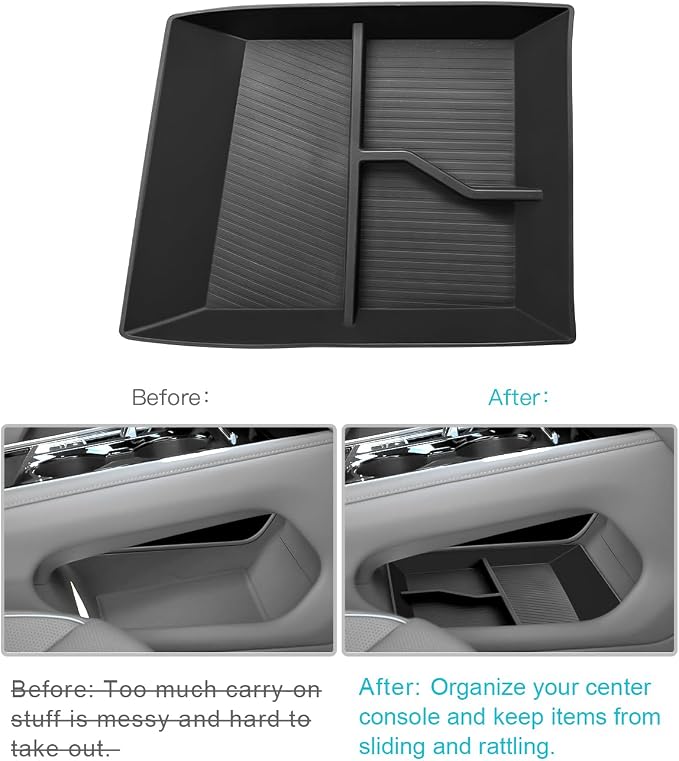 CDEFG for 2024 2025 2026 Volkswagen Atlas Center Console Organizer Tray for 2024 2026 VW Volkswagen Atlas 2025 SEL R-Line SE Accessories Lower Console Storage Box(Not for Atlas Cross Sport)