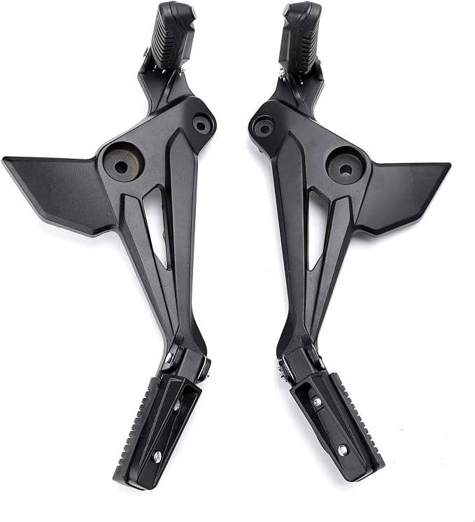 Mokuo Motorcycle Footrest Assembly,1 Pair Footpegs Kit in Alloy Aluminum Material Fit for Honda Grom Msx 2013-2016 Clone,Black Color