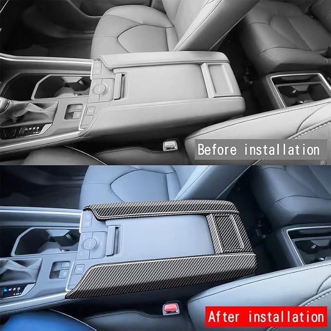 Armrest Box Panel Cover Interior Modifications Compatible with Toyota Grand Highlander 2024 2025 2026 Fit for 2024-2026 Grand Highlander ABS Accessories(Wood Grain)