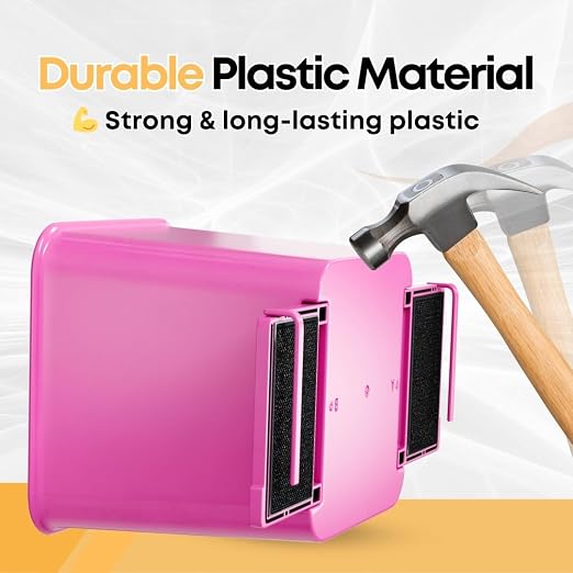 Pink Car Trash Can with Stability Wings | Magic Strip & Clip for Fabric & Rubber Mats – Includes 1 Box of Trash Bags Inside + 6 Extra Boxes (Total of 7 Boxes, 140 Bags) – Compact Garbage Bi