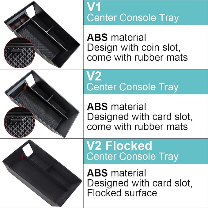 BestEvMod AOSK Compatible with Mustang Mach-E Armrest Storage Box Organizer Center Console Tray Accessories 2021 2022 2023 2024(V1) NOT FIT 2025 Model