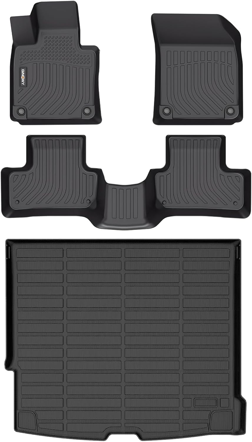 GINOWY-Floor Mats & Cargo Liner for Volvo XC60 2018-2025 (Fit for T5 T6,Not for Hybrid), All Weather Car Floor Mats for Volvo XC60 Accessories