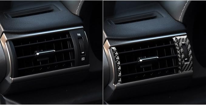 Soft Carbon Fiber Car Interiors Center Dash Left & Right Air Vents 6/pcs Decorative Stickers for Lexus RC300 350 200T 15-24 Carbon Fiber Interior Accessories