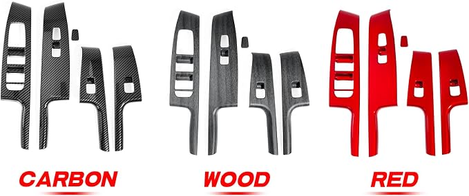 4PCS Door Lock Switch Covers Trim Compatible with Soul 2020-2026 Accessories (Red)