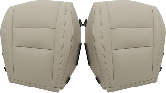 SecosAutoparts Front Driver & Passenger Side Bottom Non-Perforated Leather Replacement Seat Covers Tan Compatible with Jeep Grand Cherokee 2011-2016 Compatible with Dodge Durango 2011-2018