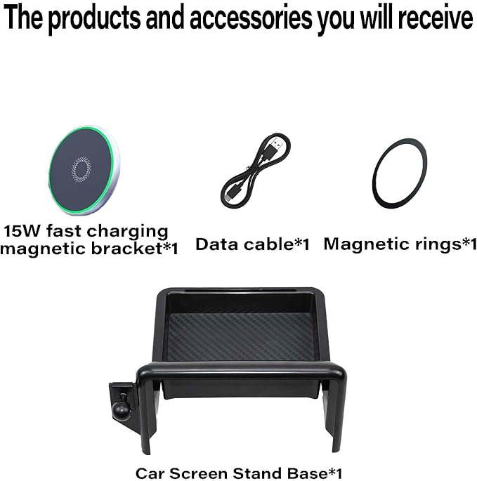 Car Phone Holder for Ford Explorer 2019-2024 Accessories Apply to 10.1 Inch Touch Screen 15W Fast Wireless Charger Screen Fixed Clip Cell Phone Mount with Dashboard Storage Tray