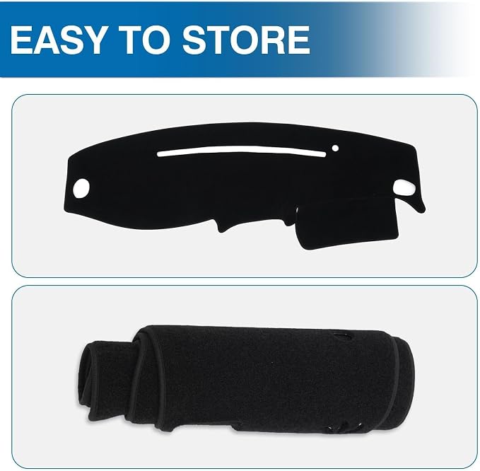 KUST Black Dash Cover for Ford Ranger 1995-2011/Ford Explorer 1995-2001/Mazda B2300 B2500 B3000 B4000 1995-2008/Mercury Mountaineer 1997-2001 Polyester Dashboard Cover Accessories for Ranger