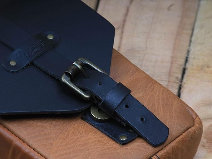 Trip Machine Company Genuine Leather Motorcycle Magnetic Fuel Tank Pouch to Carry All Your Riding Essentials (Vintage Tan)