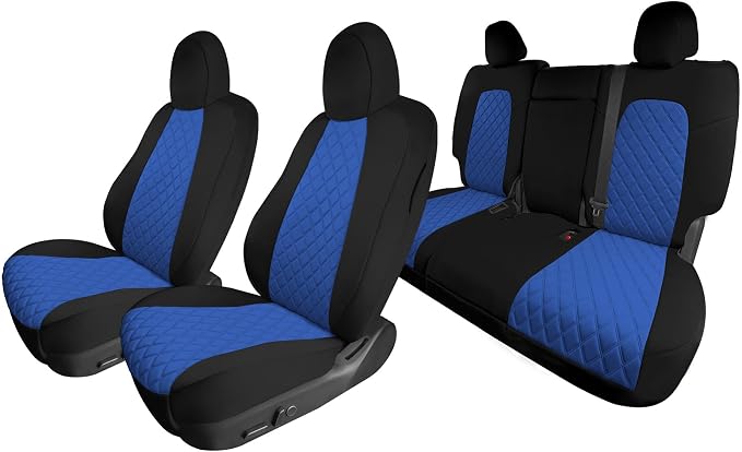 FH Group Custom Fit Car Seat Covers Specifically Made for 2020-2025 Tesla Model Y Ultraflex Neoprene Water Resistant Automotive Seat Covers - Full Set Blue