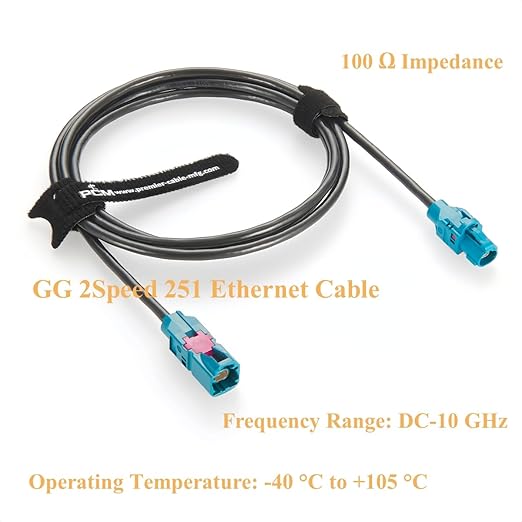 Rosenberger E6S10A-1CAZ5-Z to E6K10A-1CAZ5-Z H-MTD Automotive Ethernet Cable Harness 10Gbps 100/1000BASE-T1 H-MTD Z Code Male to Female Extension Cable for ADAS, ECU, In-Vehicle Networks(5M/16.4FT)