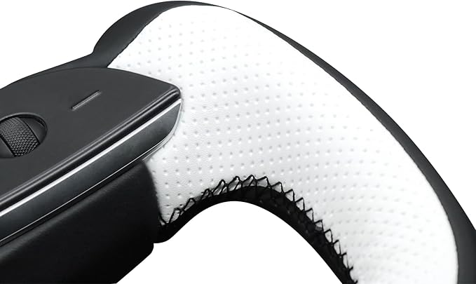 MEWANT Black White Leather Steering Wheel Cover for Tesla Model S Yoke 2021-2023 Model X Yoke Hand Stitch Steering Wrap
