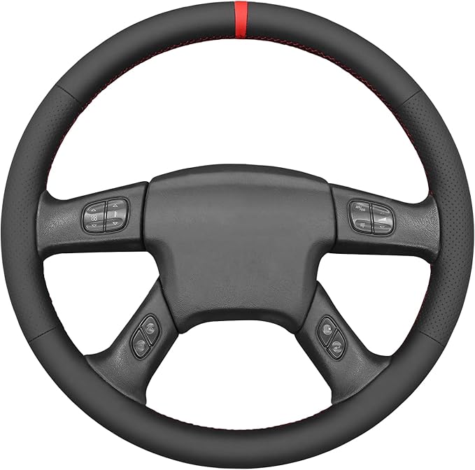 MEWANT Steering Wheel Cover for Chevy Silverado 1500/2500/3500 2003-2006 / Silverado 1500 2500HD 3500 Classic 2007 / Trailblazer 2002-2009 Hand-Stitched Steering Wheel Wrap