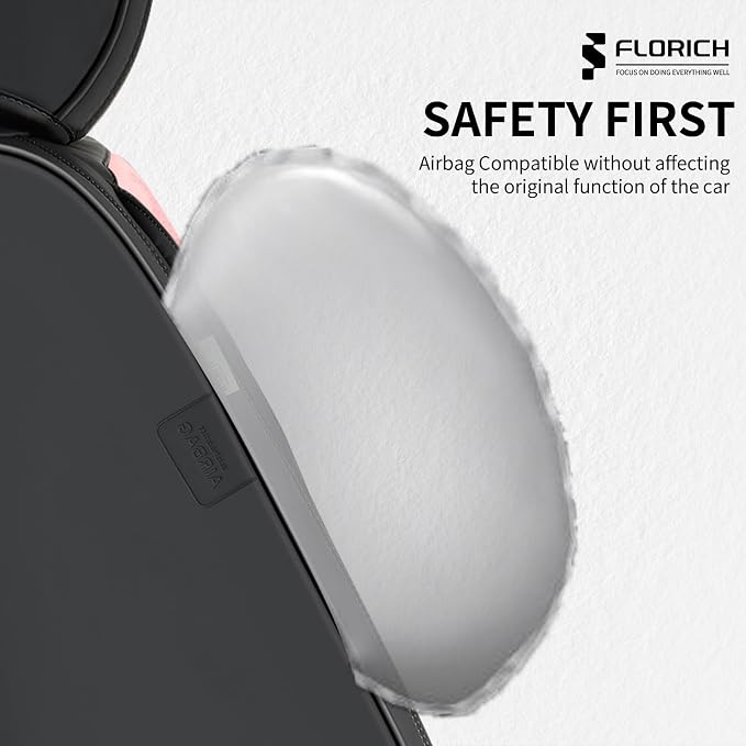 FLORICH Leather Seat Cover, Car Seat Covers Full Set, Waterproof Car Seat Protectors 5 Seats, Front and Rear Seat Covers for Cars, Breathable Automotive Seat Covers Protector Fit for Most Cars Trucks