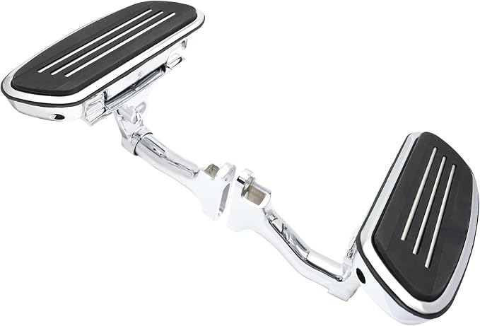Adjustable Streamliner Passenger Footboard Floorboard with Mount Kit Fit for Harley Touring Road King Road Glide Street Glide Electra Glide CVO 1993-2025 (Chrome)