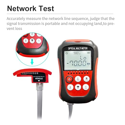 Fiber Optic Cable Tester Portable Optical Fiber Power Meter FC/SC/ST Universal Interface Integrated OPM, VFL, and RJ45 Functions (OPM-VFL-3)