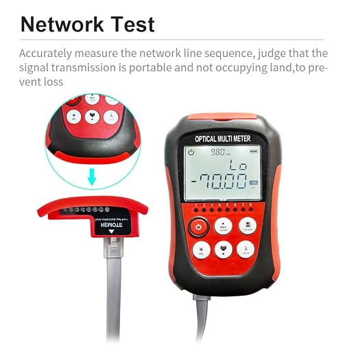 Fiber Optic Cable Tester Portable Optical Fiber Power Meter FC/SC/ST Universal Interface Integrated OPM, VFL, and RJ45 Functions Li-ion Battery USB Charge (OPM&VFL-Li)