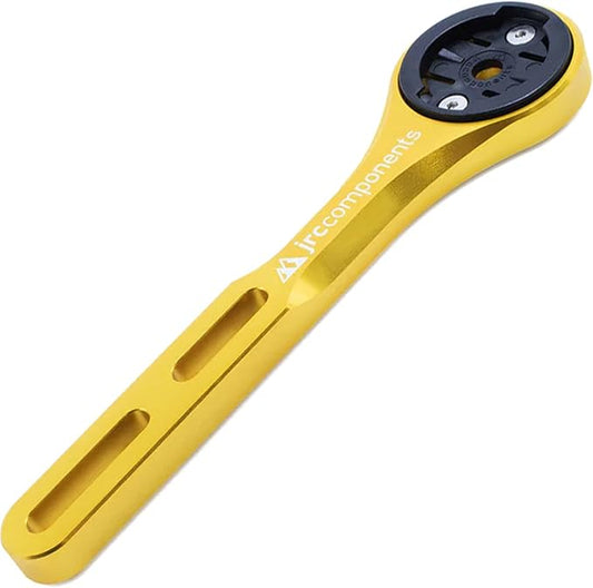 JRC Components Amplitude Underbar Computer Mount for Road & Gravel Bikes | Compatible with Garmin Edge Computers | Lightweight Aero Handlebar Mount for Bicycles (Gold)