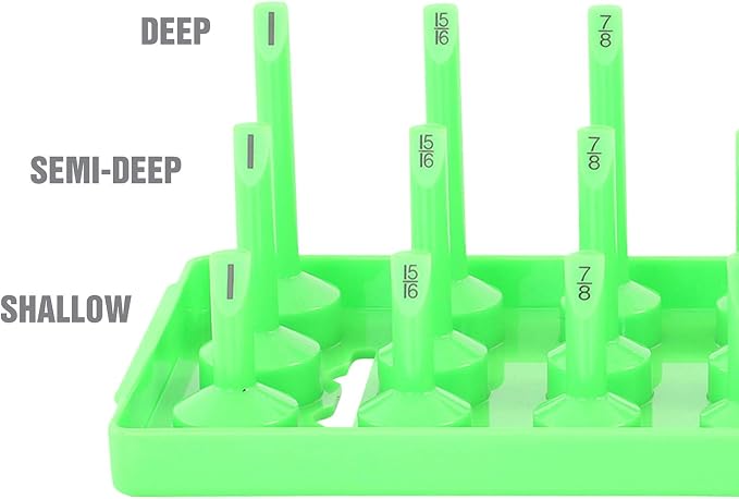 OEMTOOLS 22339 3-Post SAE Socket Tray Set, 3 Piece, Deep, Shallow, and Impact 3 Row Socket Organizer for Tool Box Drawer, Holds 120 Tools, 1/4, 3/8 and 1/2 Inch Drive, SAE, Green