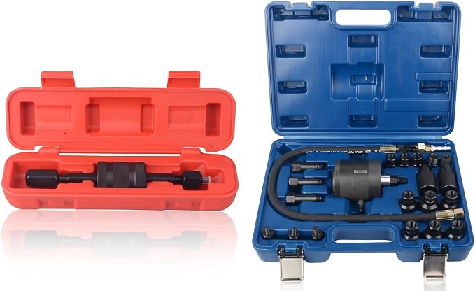 DAYUAN Diesel Injector Puller Tool with Slide Hammer Bundle with Pneumatic Diesel Injector Puller Air Vibration Injector Removal Tool Kit Set
