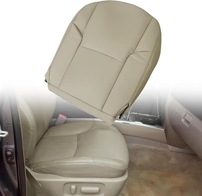 SecosAutoparts Driver & Passenger Side Bottom & Top Lean Back Leather Seat Cover Tan Compatible with Toyota 4Runner Limited 2003 2004 2005 2006 2007 2008 2009