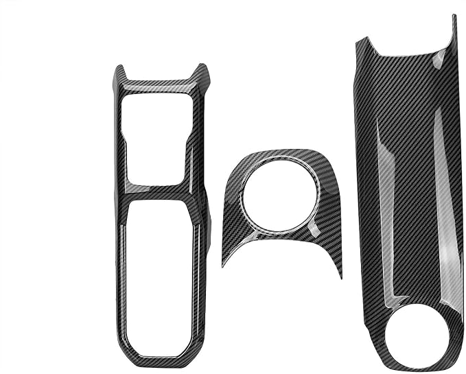 Shifter Bezel Dash Air Vent Trim 3PCS for Jeep JL JLU Gladiator JT 24-26 | Carbon Fiber Look Panel Covers Center Console Protective Set 2024 2025 2026 Wrangler Sahara Rubicon Interior Accessories