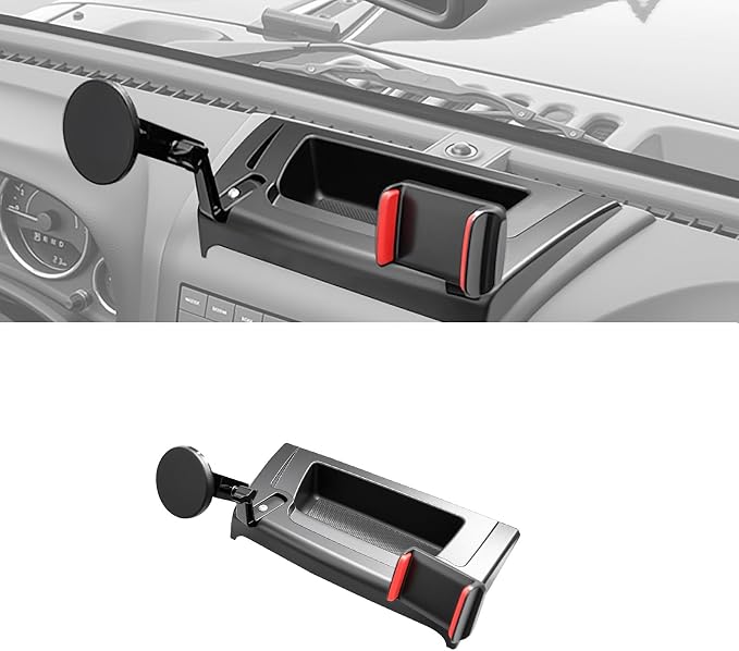 Dashboard Phone Holder Compatible with 2011-2017 Jeep Wrangler JK JKU Center Console Organizer Dashboard Phone Multi-Mount Kit for Wrangler JK Accessories(JK 2011-2017)