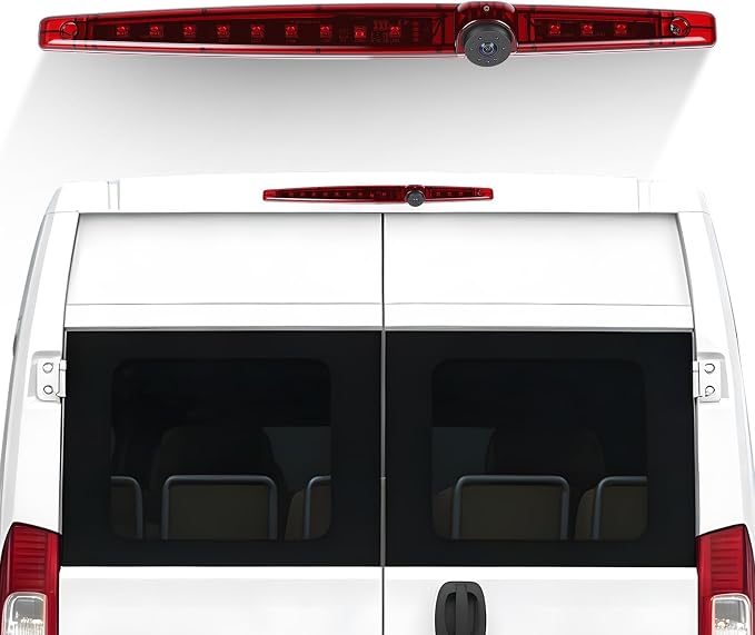 3rd Brake Light Top Roof Mount Backup Camera, 720P AHD/CVBS Dual Signal Wired Rear View Camera, IP67 Waterproof Night Vision 140° Wide Angle for Universal Flat Rear Door Car Truck SUV RV