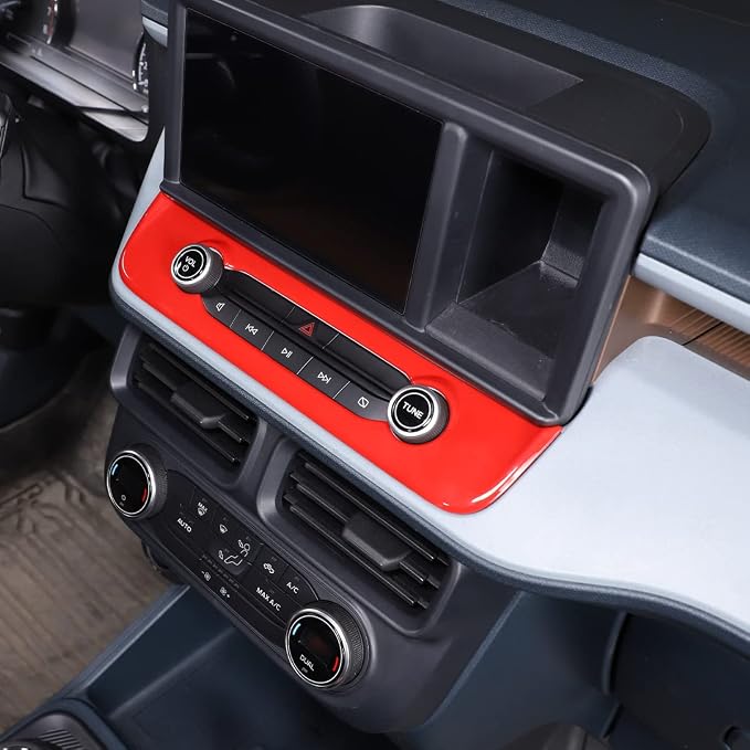 Lcojicep 7PCS Full Set Interior Trim Kit Compatible with Ford Maverick 2022-2024 Central Control air Conditioner Switch Panel Gear Panel air Conditioner Outlet Cover Decoration (Sports red)