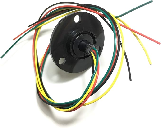 Taidacent 3 Wires 4 Wires 5A 10A 15A 30A Electrical Slip Ring Collector Ring Rotary Electrical Contact Joint Rotary Connector Commutator (4 Wires 5A Diameter 22mm)