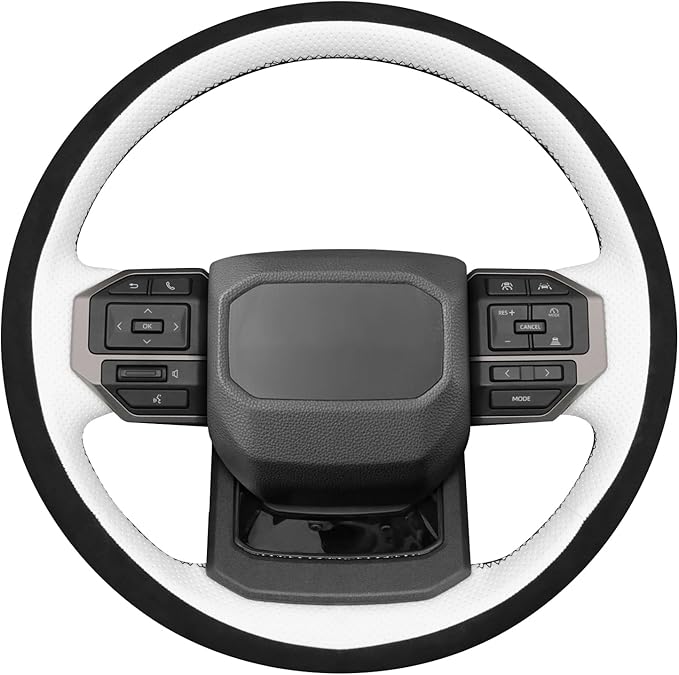MEWANT Hand Stitch Steering Wheel Cover for Toyota Land Cruiser 2024-2026, Custom Fit DIY Wrap Interior Accessories