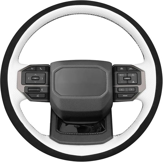 MEWANT Hand Stitch Steering Wheel Cover for Toyota Land Cruiser 2024-2026, Custom Fit DIY Wrap Interior Accessories