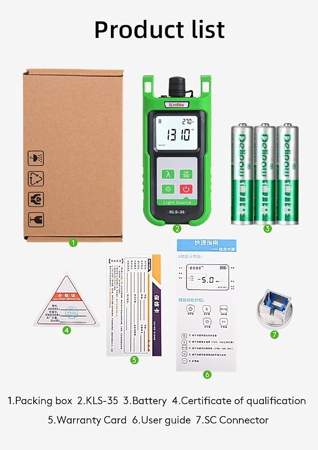 Pocket Sized Optical Single Mode Light Source, Multi Mode, 850/1300/1310/1550nm (KLS-35-MS)