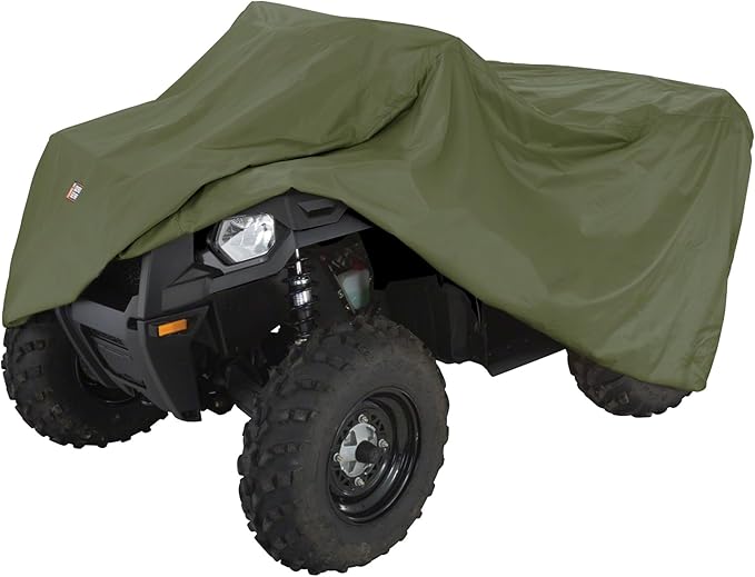 Classic Accessories QuadGear ATV Storage Cover, Fits ATVs 80"L x 44"W x 45"H, Large, Olive Drab