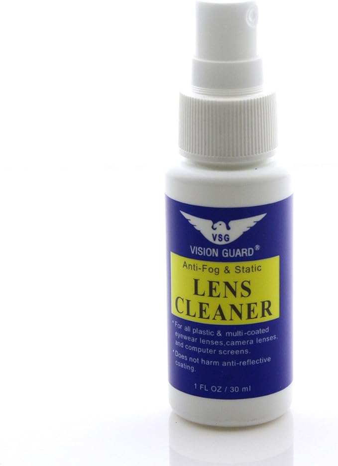 Vision Guard Anti-Fog & Static Lens Cleaner + Cloth (1oz Bottle)
