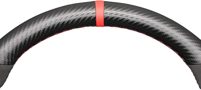 MEWANT Steering Wrap for Kia Stinger (GT) 2018-2022 Steering Cover Hand Stitch PU Carbon Fiber and Suede